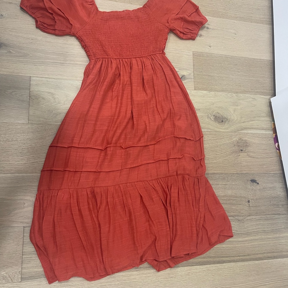 Orange Lace Maxi Dress - Picture 5 of 5